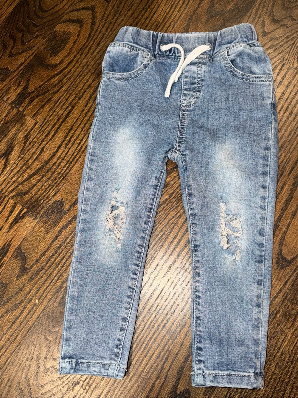 Little Bipsy Light Blue Distressed Denim Joggers Boys 2T/3T